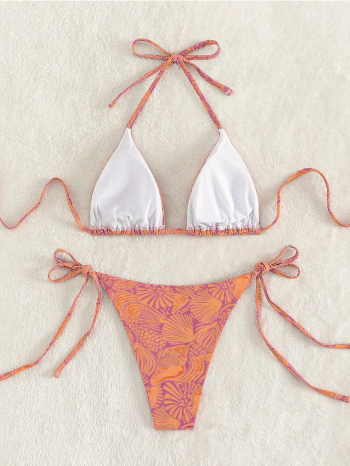 Sexy String Bikini 2024 Two Pieces Print Swimsuit Female Swimwear Women Thong Bikinis Set Bather Beachwear Bathing Suit Pool