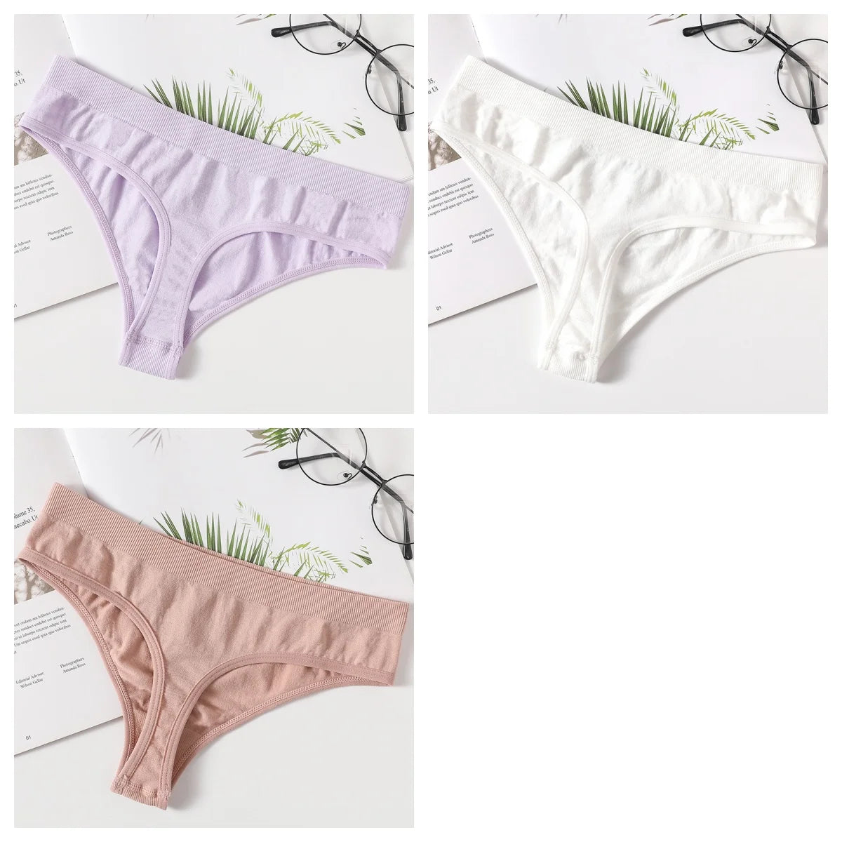 3PCS/Set Seamless Thongs Women Panties G-String Sport Underwear Female Sexy Lingerie Low Waist T-Back Underpants M-XL Intimates
