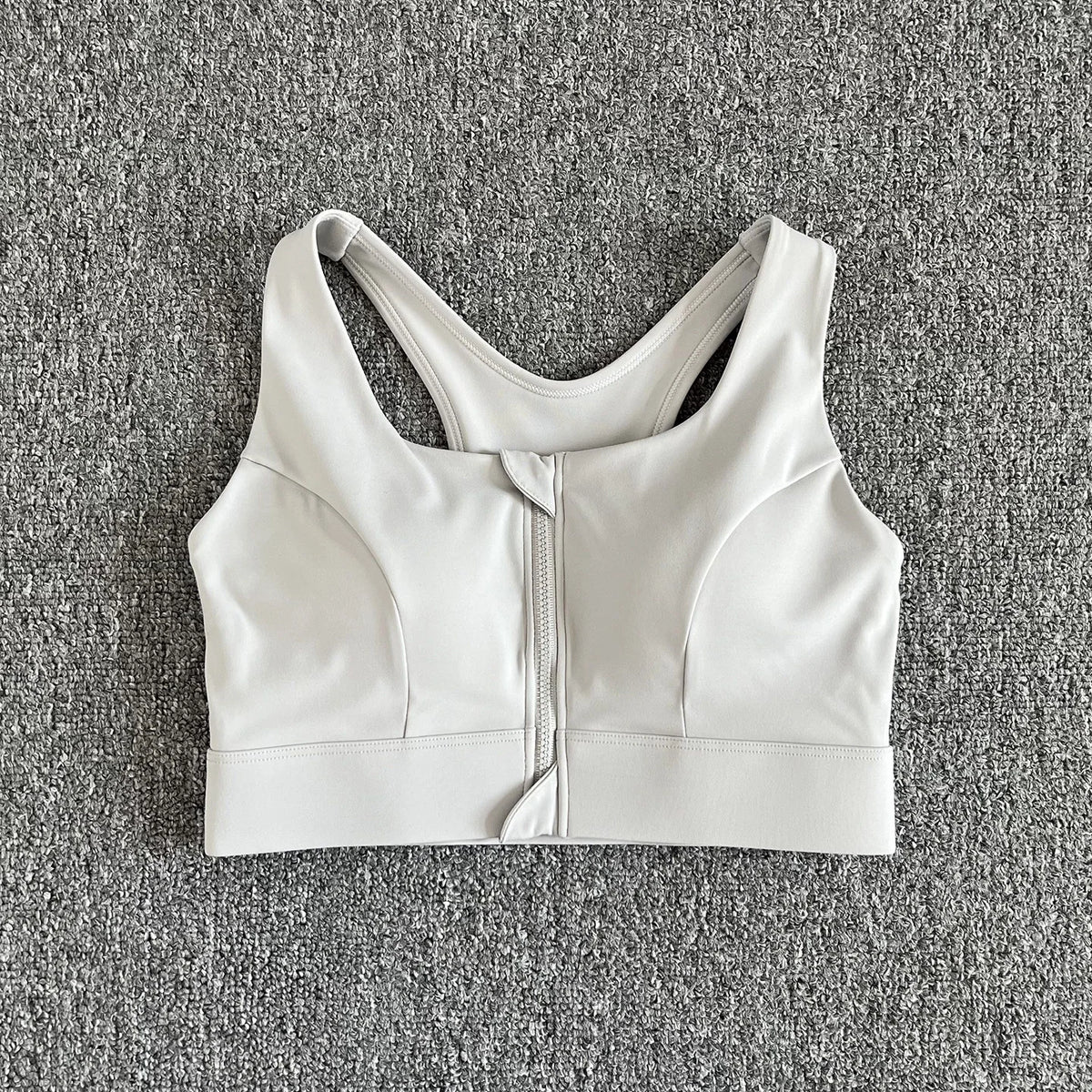 2026 NewFront Zipper Adjustment High Strength Shockproof Gathered Sexy Cross Back Workout Sports Bra For Women