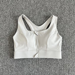 2026 NewFront Zipper Adjustment High Strength Shockproof Gathered Sexy Cross Back Workout Sports Bra For Women