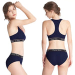 Fashion Letter Print Top Sexy Beauty Back Tube Top Women's Underwear Set Breathable Seamless Female Lingerie Suit
