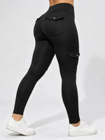 Women's Yoga Pants Buttocks Pocket Tight Pants FemaleSports Fitness Cargo Pants Hip Lifting Breathable Travel Streetwear