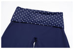 Women's 2 Piece Yoga Set Halter Neck Crop Top Fold Over Waist Wide Legged Flare Trousers Polka Dot Striped Gym Workout Running