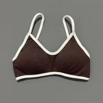 Contrastline Bra Women Backless Knitted Sports Bra Solid Color Gym Fitness Top With Chest Cushion Sexy Suspender Yoga Sports Bra