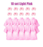 6-18Set Spa Party Robes for Girls Spa Gowns for Girls Spa Supplies Kimono Satin Robe Sleepover Pajamas Party Birthday Slumber