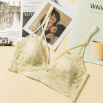 Lace Bras for Women Push Up Bra Non-wire Bralettes Solid Color Patchwork Lace Brassiere Fixed Cup Padded Underwear Sexy Lingerie