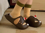 Cute Cartoon Dog Indoor Street Slippers For Women Summer House Shoes Soft EVA DIY Funny Birthday Hat Girls Home Beach Slides