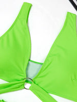 2026 Ring Linked Bikini Solid Bandage Swimwear Female Sexy Swimsuit Women Bathers Bathing Swimming Swim Suit Beachwear