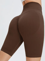 Seamless Three-Point Fitness Shorts Women High Waist Peach Buttock Lifting Sports Yoga Shorts