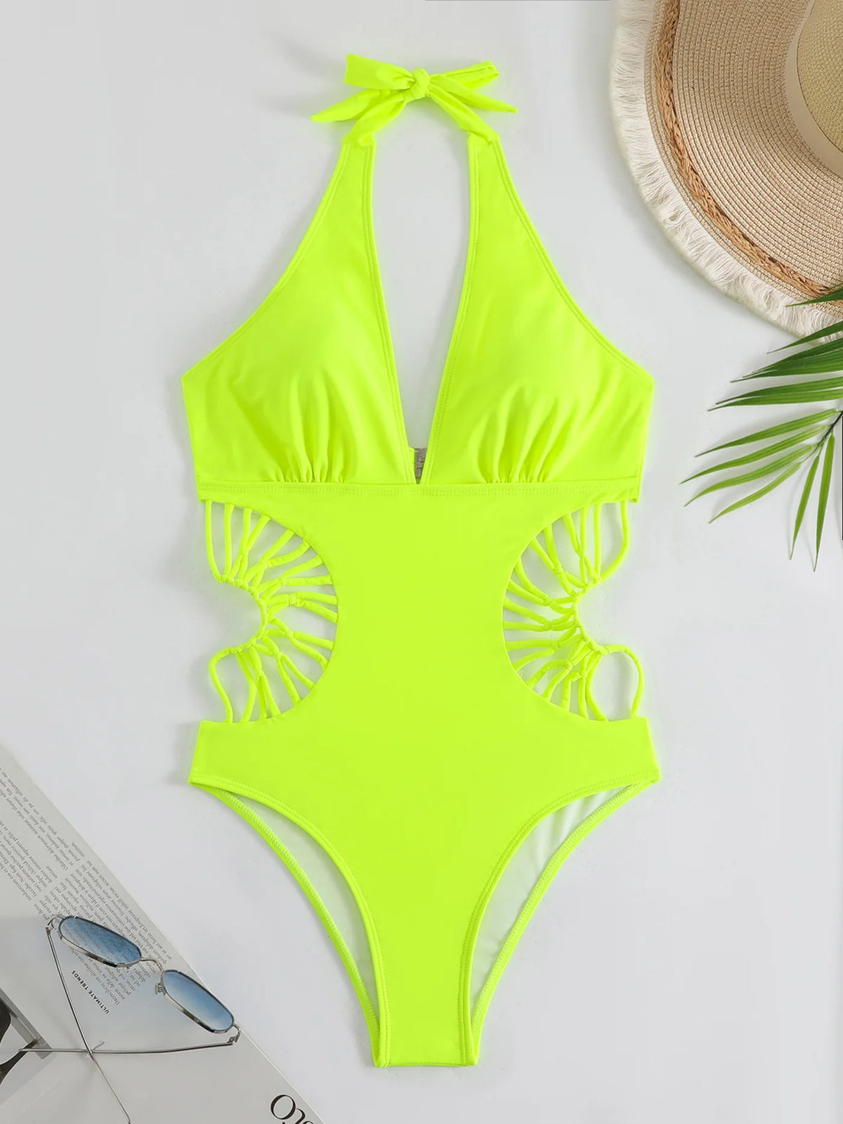 2024 Sexy Women's Cross One Piece Swimsuit Black Cut Out Swimwear Women Bathing Swimming Suit Female Beachwear Outdoor Bodysuit