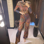 S - XXL New Printed Long Sleeve With Pants Women Swimwear One Piece Swimsuit Female Floral Padded Bather Bathing Suit Swim V7176