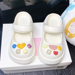 Fashion Mary Jane Garden Shoes Woman Platform Slippers Cute DIY Thick Sole Girls Summer Indoor Beach Slides Ladies Footwear