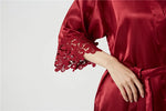 Champagne Bride Bridesmaid Wedding Robe Lace Sleepwear Home Wear Sexy Satin Bathrobe Gown Female Nightdress Intimate Lingerie