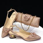 Doershow hot selling purple Shoes and Bags To Match Set Italy Party Pumps Italian Matching Shoe and Bag Set for Party! 81-21