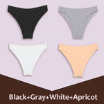 4Pcs Women's Cotton Briefs Seamless Women Sexy Panties Intimates Solid Color Breathable Underwear Female Low Waist Soft Lingerie