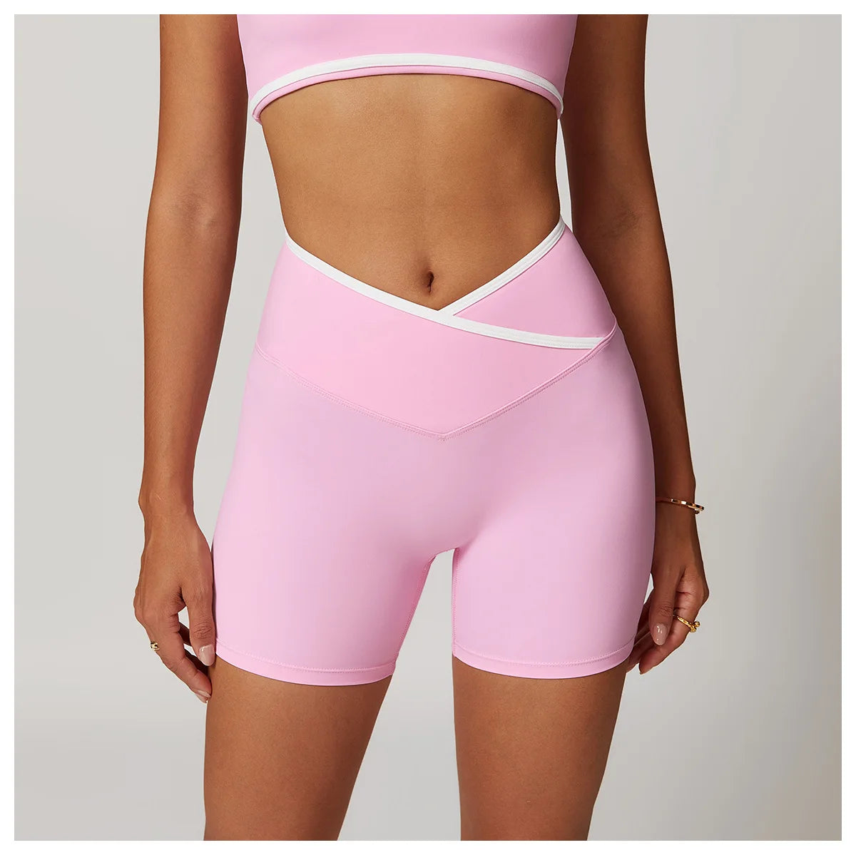 Yoga Shorts Women Fitness Shorts V-shaped Waist Running Cycling Shorts Breathable Sports Leggings High Waist Workout Gym Shorts