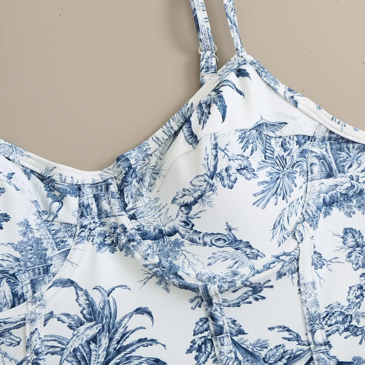 2024 Sexy Women Push Up One Piece Swimwear Girl Bikini Swimsuit White Print Summer Beach Skirt Bathing Suit Dress