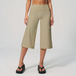 NCLAGEN Women Yoga Capri Pants Tummy Control High Waist Quick Dry Loose Fit Fitness Pants Gym Clothes Sports Wide-leg Trousers