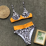 2026 Sexy Bikini Women Swimwear Swimsuit Push Up Leopard Patchwork High Waist Bikinis Set Bathing Suit Beach Bikini Taille Haute