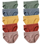 10Pcs/Set Seamless Panties Women Low Rise Panties Sports Briefs Underwear Comfort Underpants Female Sexy Lingerie