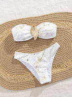 Seashell Bandeau Bikini 2025 Sexy Women Swimsuits Female Swimwear Thong Bikini Set Brazilian Biquini Swimming Suit Beachwear