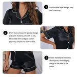 Women Two-piece Pj Sets Sleepwear Loungewear Button-Down Pajama Women 2 Piece Pijama Homewear Shorts Set