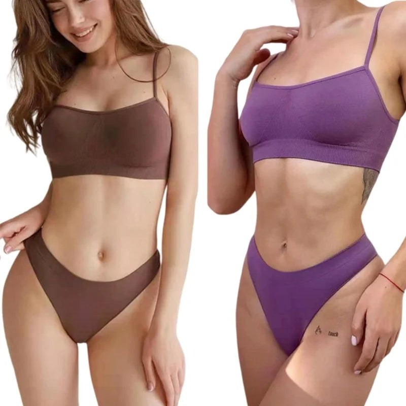 5Pcs/SetWomen Panties Low Rise G-String Thongs Seamless Underwear Female Underpants Sexy Lingerie Solid Color Bottom M-XL