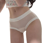4Pcs/Set Women Ice Silky Panties Soft Briefs Seamless Underwear Summer Sexy Lingerie Female Underpants Low Rise Panties M-XL