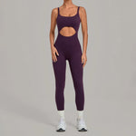 Women's Seamless Yoga Jumpsuits Sports Gym Fitness Backless Sleeveless Hip-lifting Pants One-piece Training Workout Bodysuits