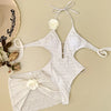 Sexy White Pink 3D Flower One Piece Swimsuit Skirts Sets Women Hollow Out Backless Thong Bikini Beach Bathing Suit Swimwear 2026