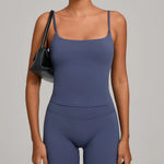 GYM Tank Top With Built In Bra women's Yoga clothing running Square Neck fitness vest beautiful back sports Workout