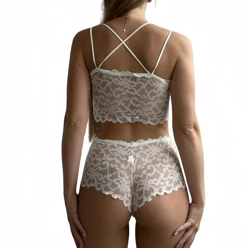 Women Lace Bra Set Bralette Low Rise Panties Nonwire Padded Bra Solid Color Underwear Set Female Sexy Lingerie Comfort Intimates