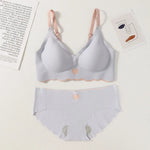 Women Push Up Bra And Panties Set Non-wire Bra Sexy Lingerie Set Low Waist Briefs Women's Comfy Underwear Set Female Intimates