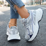 Fashion Breathable Chunky Platform Sneakers Women Korean Lace Up Thick Bottom Vulcanized Shoes Woman Patchwork Comfy Dad Shoes