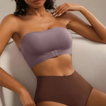 Comfort Tube Top Strapless Bra for Women Push Up Non-Slip Bandeau No Underwire Front Closure Bralette
