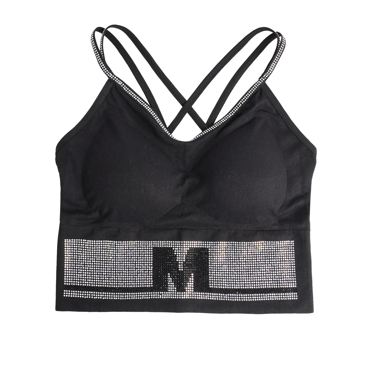 Black Rhinestone Camisole for Women Going Out Sequin Sparkly Top Double Adjustable Straps Clubbing Y2K Cute Tee