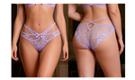 Red Lace Criss Cross Panty for Women See Through Mesh Hollow Out Bow Thong Underwear Plus Size M-3XL