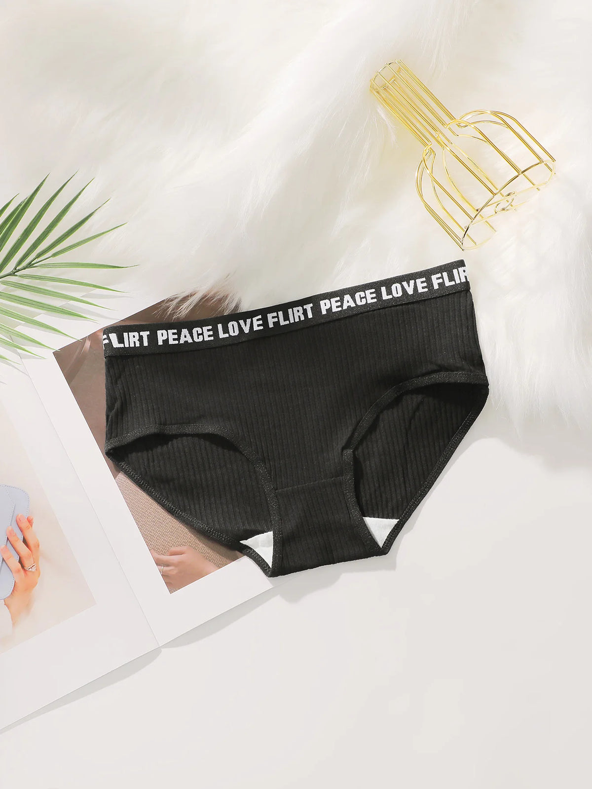 Women's High Waist PantiesLetter Elastic Waistband Soft Ribbed Fabric Comfortable Briefs for Daily Wear women bra K2809