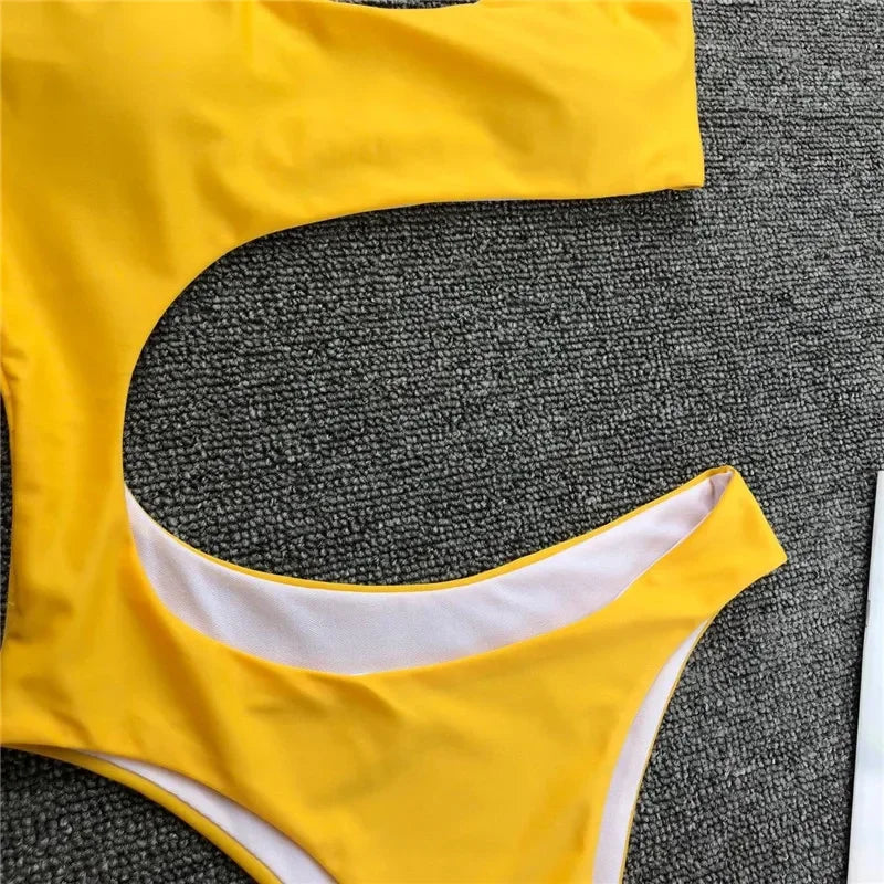 2026 Asymmetric One Shoulder Women Swimwear One Piece Swimsuit Female Monokini Bather High Cut Out Bathing Suit Swim Bodysuit