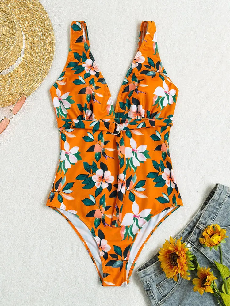 Sexy Red One Piece Swimsuit 2026 Women Push Up Lace Up Bandage Bodysuit Brazilian Deep V Neck Backless Bathing Suit Swimwear