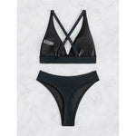 S - XL Cross Back Mini Micro Thong Bikini Female Swimsuit Women Swimwear Two-Pieces Bikini Set Bather Bathing Suit Swim V5022