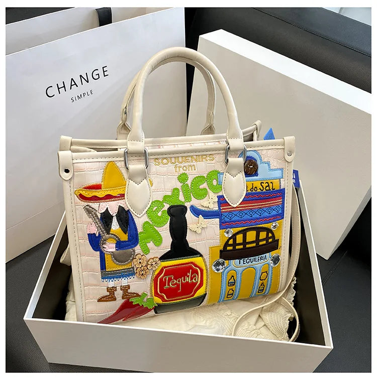 Design Patchwork Zipper 2026 Hot Sale Women's Bags Retro High Quality Women's Bags PU New Personality Stylish Shoulder Bags