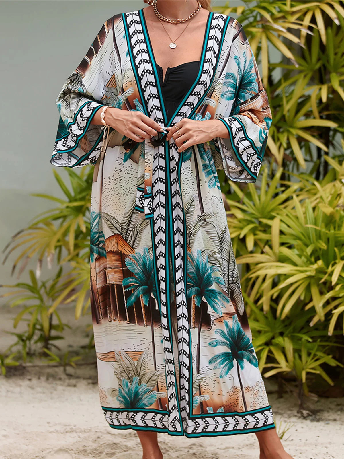 13 Colors Printed With Belt Crochet Knitted Tunic Beach Cover Up Cover-ups Beach Dress Beach Wear Beachwear Female Women K7201