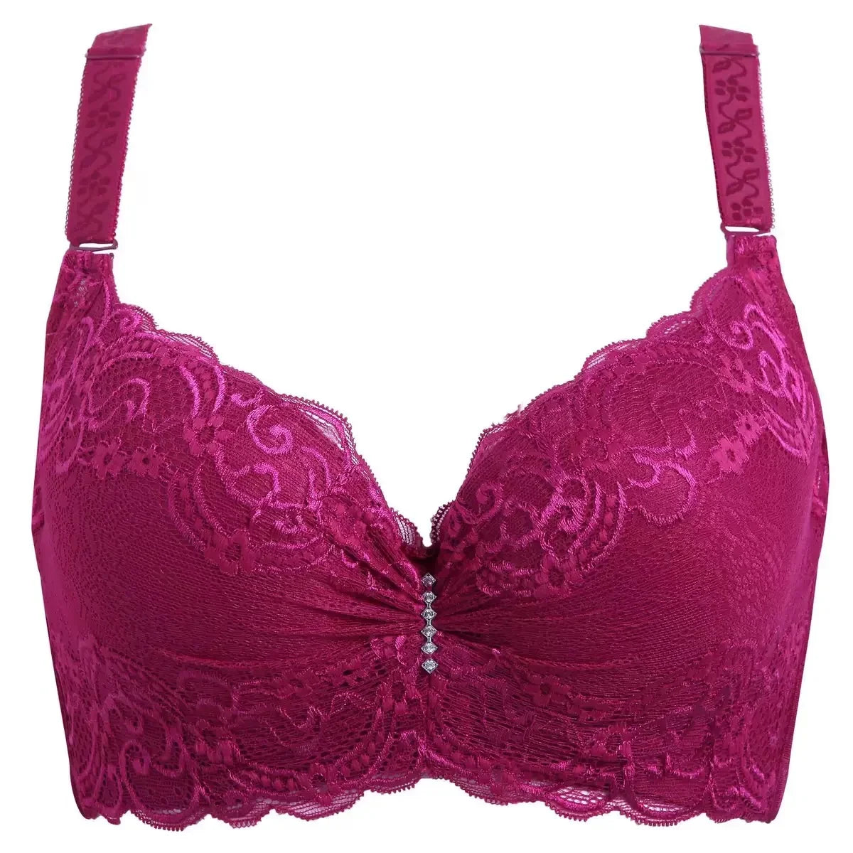 Plus Size Female Lace Bra Thin Bralette 80-105 C/D Cup Push Up Brassiere Widening Side 4-Row Button Bras Absorbs Sweat Underwear