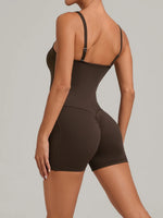 Outdoor Backless Yoga One Piece Suit Women Multiple Wearing Methods Sleeveless Slim Fit Pocket Stretch Sports Fitness Jumpsuit