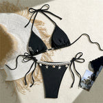 Shell Decoration Swimwear String Halter Bikinis Sets Micro Thong Sexy Swimsuit Women 2026 Bathing Suit Purple Triangle Bikini