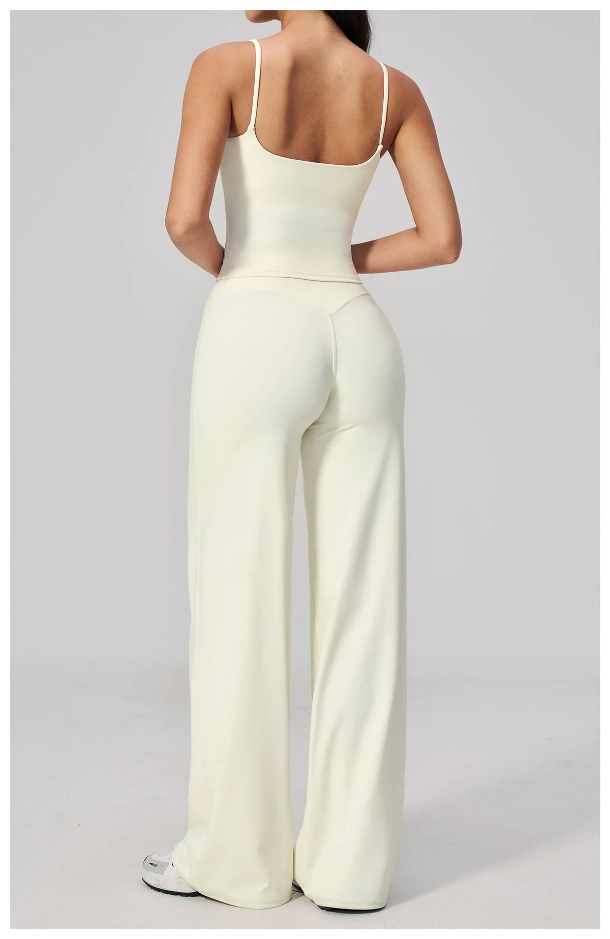 Yoga Suit Gym Fitness Set Hanging Neck Slim Sports Tank Top High Waist Wide Leg Pants Tracksuit Outdoor Running Athletic Wear