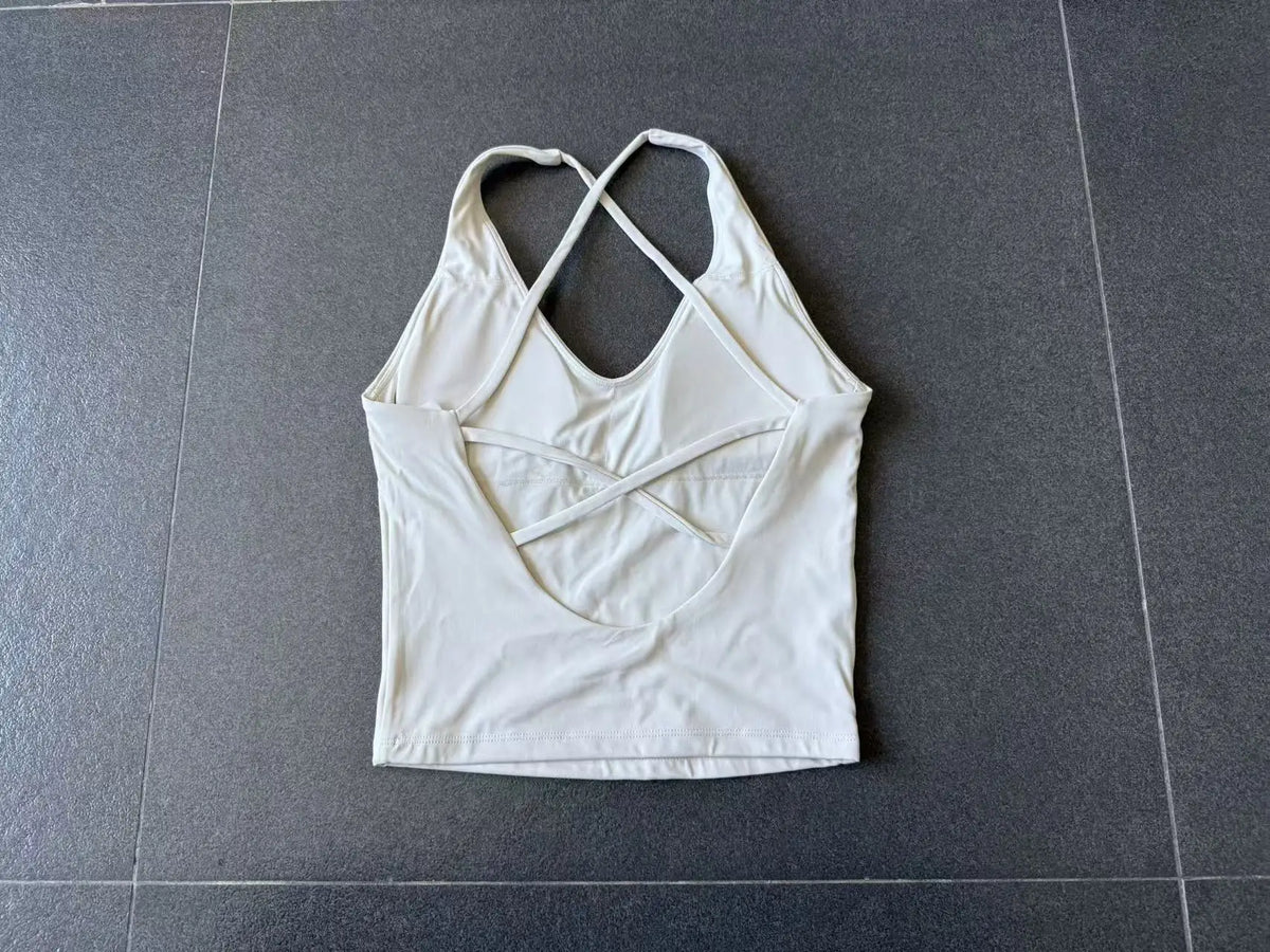 Women Sports Yoga Vest With Cross Shoulder Straps Quick Drying Sexy Yoga Bra Gym Breathablefitness Push Up Training Sports Vest