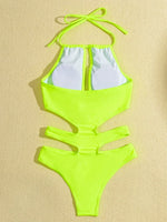 2025 New Sexy Halter Women Swimwear One Piece Swimsuit Female Hollow Out Monokini Bather Bathing Suit Summer Beach Wear Bodysuit
