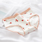 Cotton Panties Comfy Underwear Women Low Waist Briefs Female Underpants Lingerie Ladies Pantys M-XL Cherry Printed Design